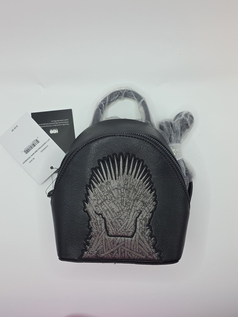 Danielle Nicole Game Of Thrones Black Mini Backpack with Embossed Throne Detail